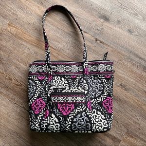 Vera Bradley Black and Pink Quilted Tote